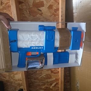Nerf Roblox Blaster in Blue, White, and Orange